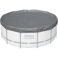 BESTWAY Pool-Reinigungsset Bestway Winterfeste Premium-Abdeckplane Ø 370 cm Grau rund