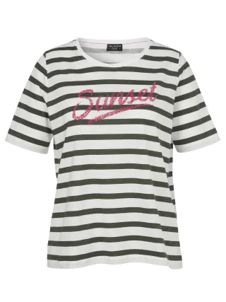 VIA APPIA DUE - T-Shirt Rundhals 1/2 Arm Druck Motiv dunkelkhaki multicol - Gr. - 48