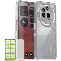Wigento Handyhülle Für Nothing Phone 3a Pro Silikon TPU Hülle Transparent + H9 Hart Glas, Produktset TPU Hülle mit Hart Glas