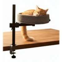relaxdays Katzenliege Katzenbett für Schreibtisch, Vliesstoff
