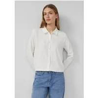 s.Oliver Langarmbluse T-Shirt Verkürzte Jerseybluse mit Elastikbund hinten