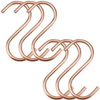 SO-TECH® S-Haken für Rundstäbe bis Ø 30 mm für Garderoben, Küchenreling uvm., (Spar-Set, 6-St), Antik Rosengold galvanisiert