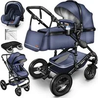 KIDUKU Kombi-Kinderwagen KIDUKU® 3 in 1 Kombi-Kinderwagen Buggy Reisebuggy inkl. Auto- Babyscha, Kindertisch