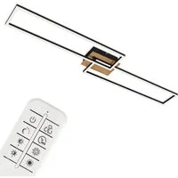 Briloner Leuchten LED Deckenleuchte 3145014 FRAME, CCT - über Fernbedienung, Nachtlichtfunktion, Timerfunktion, LED fest integriert, Neutralweiß, Kaltweiß, Warmweiß, Tageslichtweiß, Deckenlampe, 110x24,8x8,5cm, Schwarz, 40W, Wohnzimmer, Schlafzimmer