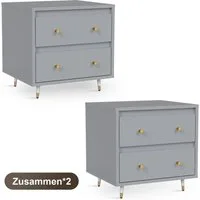 Lexzurn Nachttisch Nachttisch(1-St/2-St), Beistelltisch mit 2 Schubladen (Modern abgeschrägte Kante, Nachtschränkchen),  Nachtschrank für Schlafzimmer, Wohnzimmer