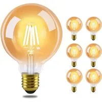 Nettlife LED-Leuchtmittel 2Stück /6 Stück Glühbirne Vintage E27 Lampe G80 Warmweiss Filament, E27, 6 St., Warmweiß, für Hotel Haus Café Bar
