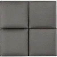 neu.haus Wandpolster, (Set, 4 Stück), »Carpino« Wandkissen Samt 30 x 30 cm Dunkelgrau
