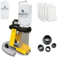 BAMATO Absauganlage AB-550 inkl. Adapterset, Absaugschlauch 1150m³/h Absaugung 230V, 550 W, (1-tlg), Späneabsaugung, 1600 Pa, Fahrwerk, 2. Filtersack, 6x Säcke