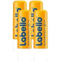 Labello Lippenbalsam Sun 4 x 4,8g Sonnenschutz für Lippen mit LSF 50 wasserfest, 4-tlg.