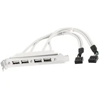 Bolwins P89 USB 9Pin zu Slotblech 4x USB 2.0 Hub Adapter für PC Mainboard Computer-Adapter USB 2.0 9-Pin Pfostenstecker (Mainboard) zu 4× USB 2.0 Typ-A Buchse, 30 cm, Slotblech-Montage, interne Mainboard-Anbindung