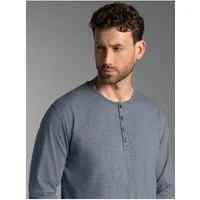 Trigema Longsleeve TRIGEMA Langarmshirt mit Knopfleiste (1-tlg)