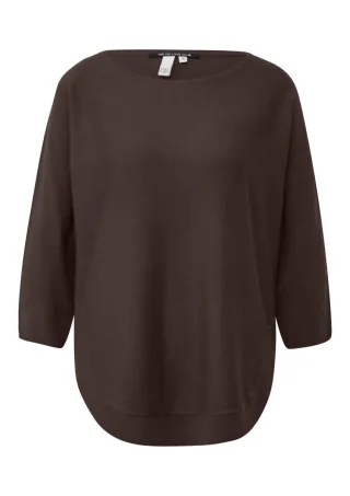 Q/S designed by - Strickpullover mit 3/4-Arm braun - Gr. - L