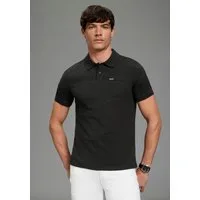 Bruno Banani Poloshirt Spezial meliertes schmale Passform, Kurzarm, mit Polokragen und Knöpfen