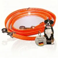 Activity4Dogs Hundeleine große Hunde, reflektierend, orange, 2 m, 3-fach verstellbar, über 4 mm dick, ohne Elektronik, made in Germany