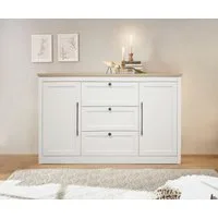 OTTO home Sideboard Ismund, aus MDF, mit Holz-Zierleiste, schwarzen Metallgriffen, Höhe 93 cm