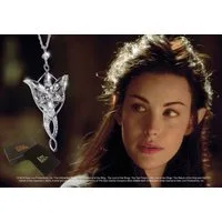 Noble Collection Kettenanhänger Herr der Ringe Anhaenger Arwens Abendstern (versilbert) (1-tlg), versilbert und mit Kristallen besetzt