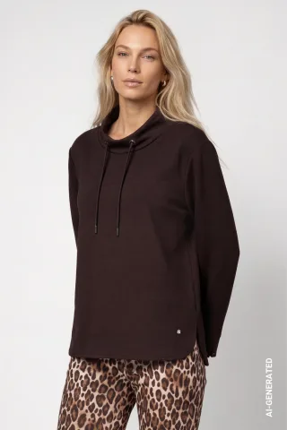 monari - Sweatshirt mit Stehkragen black coffee - Gr. - 34