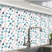 KitchenYeah Küchenrückwand Muster selbstklebend (keine Folie) Klein - Ozean - Riff - Multi, (1-tlg), Spritzschutz, Küche, Rückwand, Küchenwand, Küchenfront, 30x20 cm
