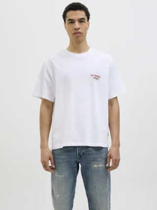 JACK&JONES - JORACAPULCO TYPE TEE SS CREW NECK bright white - Gr. - L
