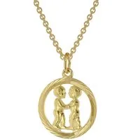 trendor Kette mit Anhänger 75940-06, Sternzeichen Zwilling Gold 333 Ø 16 mm +