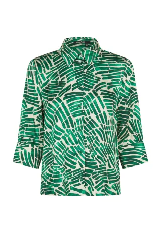 Marc Aurel - Bluse mit grünem Print green varied - Gr. - 42