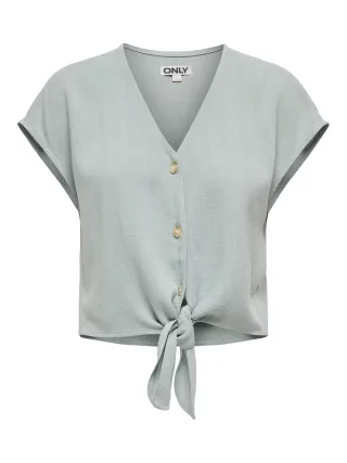 ONLY - ONLSIESTA SS KNOT LIN BL SHIRT PNT NOOS - Gr. - S