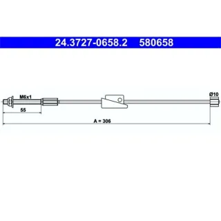 ATE Handbremsseil vorne Ford Fiesta Fusion Mazda 2
