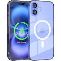 EAZY CASE Handyhülle Transparente Hülle mit MagSafe für iPhone 16 Plus 6,7 Zoll, Back Cover, Bumper Case, Handy Schutzhülle Kameraschutz, Durchsichtig