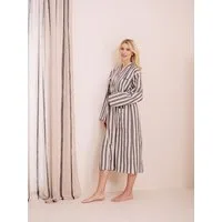 LeGer Home by Lena Gercke Bademantel Tamsin, Benny, ideal für Sauna & Spa, Hotelbademantel, Morgenmantel, Midilänge, Baumwoll-Mix, Kimono-Kragen, Gürtel, Baumwolle, Leinen, gestreift