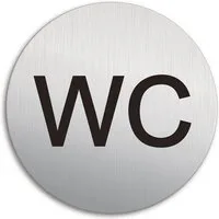 OFFORM DESIGN Hinweisschild WC Toilette Ø 100 mm Aluminium Edelstahloptik selbstklebend, (1 St)