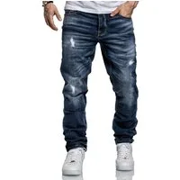 Amaci&Sons Straight-Jeans MEDFORD Destroyed Jeans Herren Regular Fit Destroyed Jeans