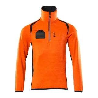 MASCOT Herren Fleecepullover mit kurzem Reißverschluss ACCELERATE SAFE Hi-vis Orange / Schwarzblau S - 19303-316-14010-S