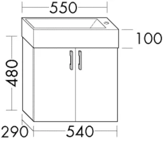 Burgbad Waschtischunterschrank zu Keramik Sys30 PG4 Sana 480x540x290 Sand Hochglanz, WVVO054F3360 WVVO054F3360