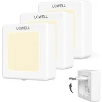 LQWELL LED Steckdosenleuchte Nachtlicht Steckdose Faltbar mit Dämmerungssensor, LED fest integriert, Nachtlampe Einstellbare Helligkeit, Automatisch Steckdosenlicht, Orientierungslicht Warmweiß, Bewegungsmelder, 1/2/3 Stück LED Nachtlicht Kinder