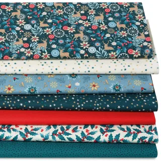 Patchwork- und Quiltpaket "Modern X-Mas", petrol-color