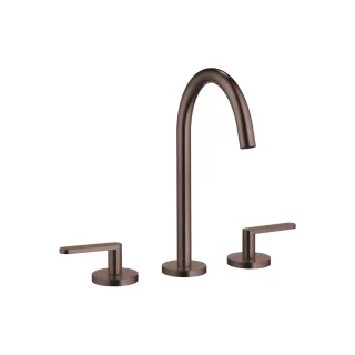 Dornbracht Waschtisch-Dreilochbatterie mit Ablaufgarnitur META 20713661 Dark Bronze gebürstet,207136 20713661-43