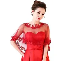 Zaewry Bolero Spitzen-Stola für Damen, transparenter Schal,Hochzeits-Cape elegante Schulterbedeckung für Hochzeit und Brautmode,Halblange Ärmel