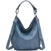 ITALYSHOP24 Schultertasche DAMEN SHOPPER Hobo Bag Umhängetasche Handtasche City Bag Cross-Over (Spar-Set: Henkel Tasche mit Schultergurt, Workbag Leder Optik, 2-tlg., mit Henkel und Schultergurt), Damentasche Freizeit Abend Leder Optik Henkeltasche R