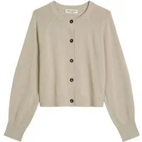 Marc O'Polo Strickjacke natur,Casual,Baumwolle,Unifarben,Rundhals,Lang,Oversized