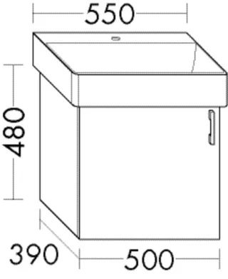 Burgbad Waschtischunterschrank Sys30 PG3 Diago 480x500x390 Schilf Matt, WVNG050RF3354 WVNG050RF3354
