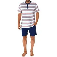 Normann Pyjama Normann Herren kurzarm Schlafanzug Shorty mit Knopfleiste am Hals