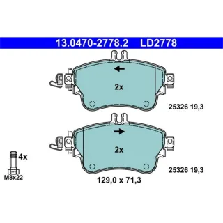 ATE Ceramic Bremsbel?ge vorne Mercedes A-Klasse W176 B-Klasse W246 W242