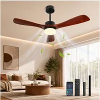 Lapalife Deckenventilator mit Beleuchtung, Holz Flügeln Leise Ventilator, 132CM, Dimmbar, 6 Geschwindigkeiten, Höhenverstellbar, Fernbedienung&APP, Timer