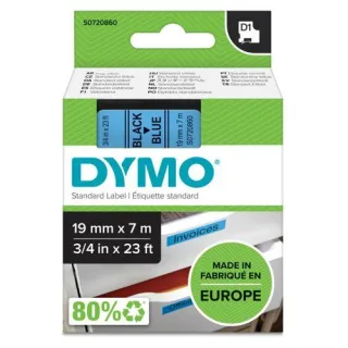 Dymo D1 Schriftband 19 mm x 7 m schwarz auf blau 45806