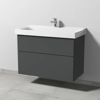 Sanipa 3way Waschtischunterbau zu Geberit Xeno2 Waschtisch mit 2 Auszügen, Anthrazit-Matt SM66122