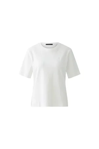 Oui - SVEHA T-Shirt reine Baumwolle cloud dancer - Gr. - 42