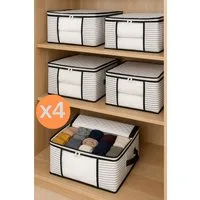 Formeya Organizer 4er-Set Kleiderschrank-Organizer mit Sichtfenster 40x40x30 cm