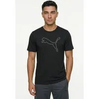 PUMA Trainingsshirt M TAD ESSENTIAL HEATHER CAT TEE (CF LARGE CAT) mit Rundhalsausschnitt, mit Kurzarm, für sportliche Aktivitäten