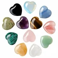 FOUORTUNATE-BEE Edelstein 12 Herz Glückssteine Geschenkset Naturstein Herzen für Frauen Kinder, (12-St), Geschenk für Freundin Familie Kinder Geburtstag und besondere Anlässe