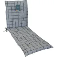 LILENO HOME Liegenauflage perfekt für Strandliege, Sonnenliege Auflage, Gartenliege Auflage, (1er Set), Polster Auflage für Rollliegen Yacht Karo-Hellgrau, Sitzpolster